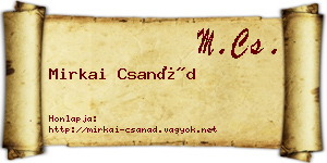 Mirkai Csanád névjegykártya